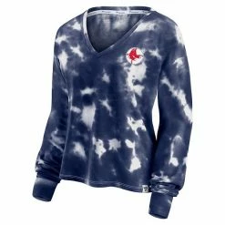 Women's Fanatics Branded White/Navy Boston Red Sox Tie-Dye V-Neck Pullover Cropped Tee 4 Women's Fanatics Branded White/Navy Boston Red Sox Tie-Dye V-Neck Pullover Cropped Tee -Metaverse shop unnamed file 10887