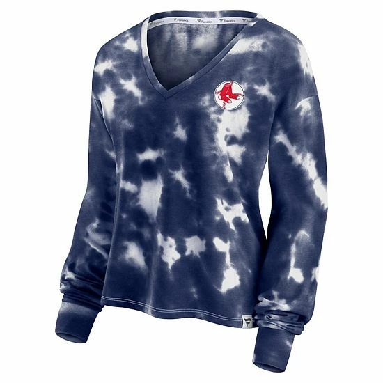 Women's Fanatics Branded White/Navy Boston Red Sox Tie-Dye V-Neck Pullover Cropped Tee Women's Fanatics Branded White/Navy Boston Red Sox Tie-Dye V-Neck Pullover Cropped Tee -Metaverse shop unnamed file 10887