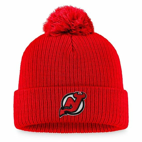 Men's Fanatics Branded Red New Jersey Devils Core Primary Logo Cuffed Knit Hat with Pom Men's Fanatics Branded Red New Jersey Devils Core Primary Logo Cuffed Knit Hat With Pom -Metaverse shop unnamed file 10914