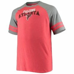 Men's Fanatics Branded Red/Heathered Gray Atlanta Falcons Big & Tall Two-Stripe Tri-Blend Raglan T-Shirt -Metaverse shop unnamed file 10922