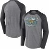 Men's Fanatics Branded Heathered Gray/Heathered Charcoal Jacksonville Jaguars Weekend Casual Raglan Long Sleeve T-Shirt