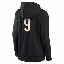Women's Fanatics Branded Joe Burrow Black Cincinnati Bengals Player Icon Name & Number V-Neck Pullover Hoodie -Metaverse shop unnamed file 11011