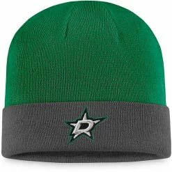 Men's Fanatics Branded Charcoal/Kelly Green Dallas Stars Team Cuffed Knit Hat