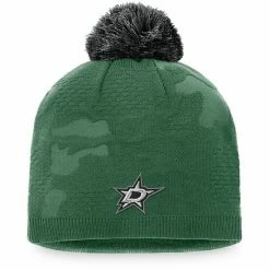 Women's Fanatics Branded Kelly Green/Black Dallas Stars Authentic Pro Team Locker Room Beanie With Pom