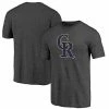 Men's Fanatics Branded Charcoal Colorado Rockies Weathered Official Logo Tri-Blend T-Shirt -Metaverse shop unnamed file 11146