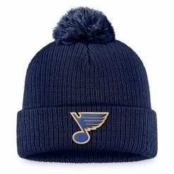 Men's Fanatics Branded Navy St. Louis Blues Core Primary Logo Cuffed Knit Hat With Pom -Metaverse shop unnamed file 11208