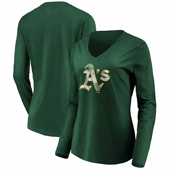 Women's Fanatics Branded Green Oakland Athletics Core Team Long Sleeve V-Neck T-Shirt Women's Fanatics Branded Green Oakland Athletics Core Team Long Sleeve V-Neck T-Shirt -Metaverse shop unnamed file 11226