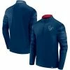 Men's Fanatics Branded Navy Houston Texans Ringer Quarter-Zip Jacket -Metaverse shop unnamed file 11256