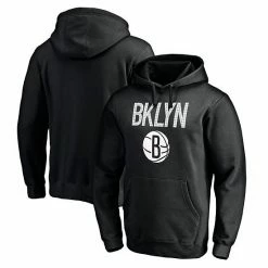Men's Fanatics Branded Black Brooklyn Nets Post Up Hometown Collection Pullover Hoodie