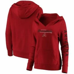 Women's Fanatics Branded Red Arizona Diamondbacks Core High Class Crossover Pullover Hoodie -Metaverse shop unnamed file 11321