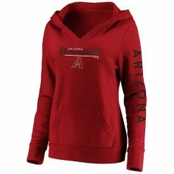 Women's Fanatics Branded Red Arizona Diamondbacks Core High Class Crossover Pullover Hoodie -Metaverse shop unnamed file 11322