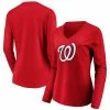 Women's Fanatics Branded Red Washington Nationals Official Logo Long Sleeve V-Neck T-Shirt 2 Women's Fanatics Branded Red Washington Nationals Official Logo Long Sleeve V-Neck T-Shirt -Metaverse shop unnamed file 11409