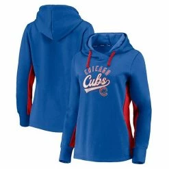 Women's Fanatics Branded Royal/Red Chicago Cubs Game Ready Pullover Hoodie