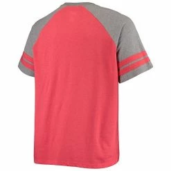 Men's Fanatics Branded Scarlet/Heathered Gray San Francisco 49ers Big & Tall Two-Stripe Tri-Blend Raglan T-Shirt -Metaverse shop unnamed file 11438