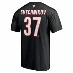 Men's Fanatics Branded Andrei Svechnikov Black Carolina Hurricanes Alternate Authentic Stack Name & Number T-Shirt -Metaverse shop unnamed file 11509
