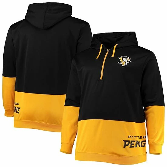 Fanatics Men's Profile Black/Gold Pittsburgh Penguins Big & Tall Team Quarter-Zip Hoodie Fanatics Men's Profile Black/Gold Pittsburgh Penguins Big & Tall Team Quarter-Zip Hoodie -Metaverse shop unnamed file 1152
