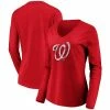 Women's Fanatics Branded Red Washington Nationals Core Team Long Sleeve V-Neck T-Shirt -Metaverse shop unnamed file 11524