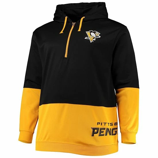 Fanatics Men's Profile Black/Gold Pittsburgh Penguins Big & Tall Team Quarter-Zip Hoodie Fanatics Men's Profile Black/Gold Pittsburgh Penguins Big & Tall Team Quarter-Zip Hoodie -Metaverse shop unnamed file 1154