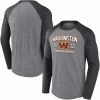 Men's Fanatics Branded Heathered Gray/Heathered Charcoal Washington Commanders Weekend Casual Raglan Long Sleeve T-Shirt -Metaverse shop unnamed file 1161