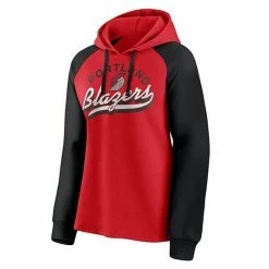 Women's Fanatics Branded Red/Black Portland Trail Blazers Record Holder Raglan Pullover Hoodie -Metaverse shop unnamed file 11633