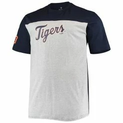 Men's Fanatics Branded Navy/Heathered Gray Detroit Tigers Big & Tall Colorblock T-Shirt -Metaverse shop unnamed file 11659