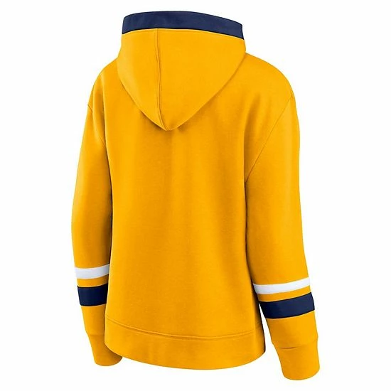 Women's Fanatics Branded Gold Nashville Predators Bombastic Exclusive Lace-Up Pullover Hoodie 6 Women's Fanatics Branded Gold Nashville Predators Bombastic Exclusive Lace-Up Pullover Hoodie - Image 4