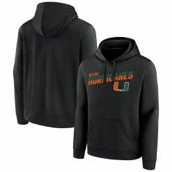 Alternative view of Men's Fanatics Branded Black Miami Hurricanes Quick Slant Pullover Hoodie