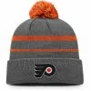 Men's Fanatics Branded Charcoal/Orange Philadelphia Flyers Cuffed Knit Hat With Pom -Metaverse shop unnamed file 11711