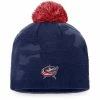 Women's Fanatics Branded Navy/Red Columbus Blue Jackets Authentic Pro Team Locker Room Beanie With Pom -Metaverse shop unnamed file 11713