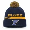 Men's Fanatics Branded Navy/Gold St. Louis Blues Authentic Pro Team Locker Room Cuffed Knit Hat With Pom -Metaverse shop unnamed file 11721