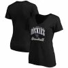 Women's Fanatics Branded Black Colorado Rockies Victory Script V-Neck T-Shirt