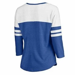 Women's Fanatics Branded Heathered Blue St. Louis Blues Team Tri-Blend 3/4-Sleeve V-Neck T-Shirt -Metaverse shop unnamed file 11760