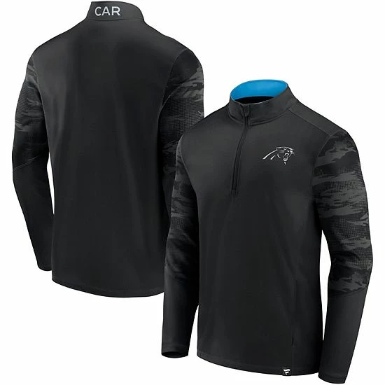 Men's Fanatics Branded Black Carolina Panthers Ringer Quarter-Zip Jacket Men's Fanatics Branded Black Carolina Panthers Ringer Quarter-Zip Jacket -Metaverse shop unnamed file 11901