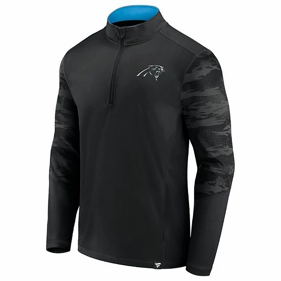 Men's Fanatics Branded Black Carolina Panthers Ringer Quarter-Zip Jacket Men's Fanatics Branded Black Carolina Panthers Ringer Quarter-Zip Jacket -Metaverse shop unnamed file 11903