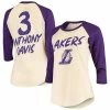 Women's Fanatics Branded Anthony Davis Cream Los Angeles Lakers Raglan 3/4-Sleeve T-Shirt 2 Women's Fanatics Branded Anthony Davis Cream Los Angeles Lakers Raglan 3/4-Sleeve T-Shirt -Metaverse shop unnamed file 11913