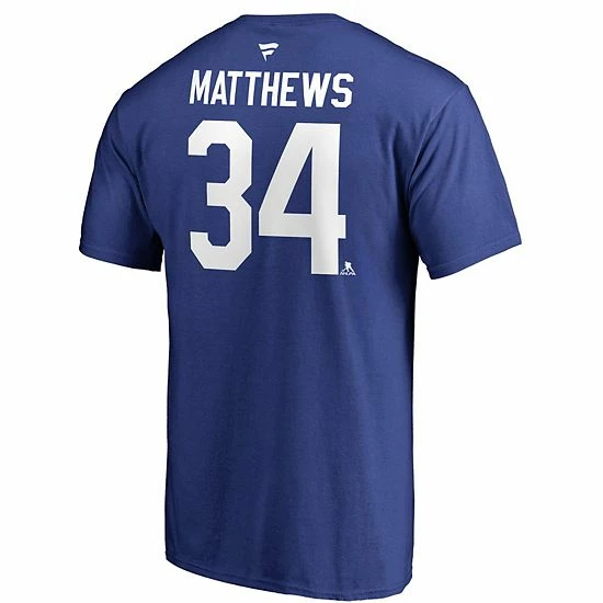 Men's Fanatics Branded Auston Matthews Blue Toronto Maple Leafs Team Authentic Stack Name & Number T-Shirt 6 Men's Fanatics Branded Auston Matthews Blue Toronto Maple Leafs Team Authentic Stack Name & Number T-Shirt - Image 4