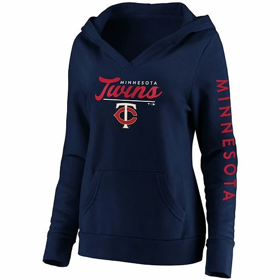 Women's Fanatics Branded Navy Minnesota Twins Core High Class Crossover Pullover Hoodie 4 Women's Fanatics Branded Navy Minnesota Twins Core High Class Crossover Pullover Hoodie - Image 2