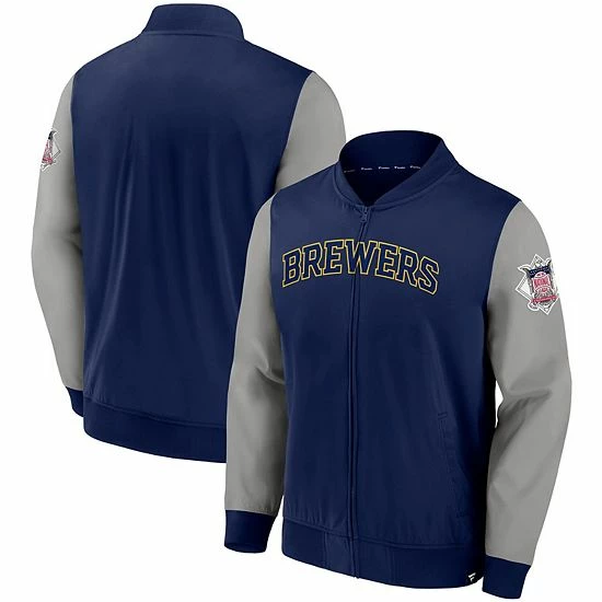 Men's Fanatics Branded Navy/Gray Milwaukee Brewers Iconic Record Holder Woven Full-Zip Bomber Jacket Men's Fanatics Branded Navy/Gray Milwaukee Brewers Iconic Record Holder Woven Full-Zip Bomber Jacket -Metaverse shop unnamed file 1201