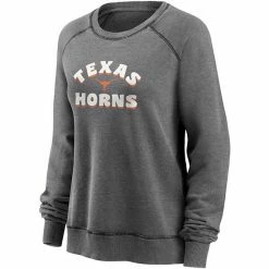 Women's Fanatics Branded Heathered Charcoal Texas Longhorns Retro Raglan Pullover Sweatshirt -Metaverse shop unnamed file 12030