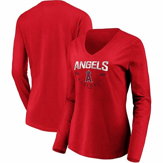 Women's Fanatics Branded Red Los Angeles Angels Core Live For It V-Neck Long Sleeve T-Shirt Women's Fanatics Branded Red Los Angeles Angels Core Live For It V-Neck Long Sleeve T-Shirt -Metaverse shop unnamed file 12065