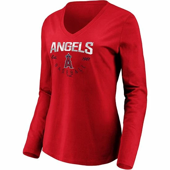 Women's Fanatics Branded Red Los Angeles Angels Core Live For It V-Neck Long Sleeve T-Shirt Women's Fanatics Branded Red Los Angeles Angels Core Live For It V-Neck Long Sleeve T-Shirt -Metaverse shop unnamed file 12066