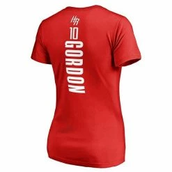 Women's Fanatics Branded Eric Gordon Red Houston Rockets Backer Classic Fit Name & Number V-Neck T-Shirt -Metaverse shop unnamed file 12123