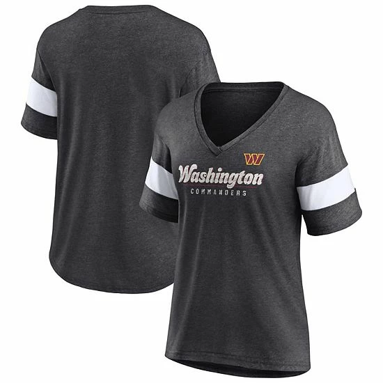 Women's Fanatics Branded Heathered Charcoal Washington Commanders Give It All Half-Sleeve V-Neck T-Shirt Women's Fanatics Branded Heathered Charcoal Washington Commanders Give It All Half-Sleeve V-Neck T-Shirt -Metaverse shop unnamed file 12234