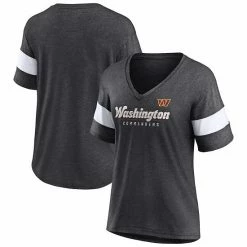 Women's Fanatics Branded Heathered Charcoal Washington Commanders Give It All Half-Sleeve V-Neck T-Shirt 3 Women's Fanatics Branded Heathered Charcoal Washington Commanders Give It All Half-Sleeve V-Neck T-Shirt -Metaverse shop unnamed file 12235