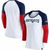 Women's Fanatics Branded White/Navy New England Patriots Durable Raglan 3/4-Sleeve T-Shirt -Metaverse shop unnamed file 12242