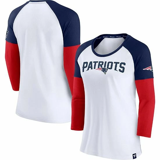 Women's Fanatics Branded White/Navy New England Patriots Durable Raglan 3/4-Sleeve T-Shirt Women's Fanatics Branded White/Navy New England Patriots Durable Raglan 3/4-Sleeve T-Shirt -Metaverse shop unnamed file 12243