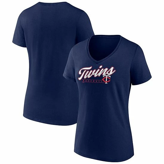 Women's Fanatics Branded Navy Minnesota Twins One & Only V-Neck T-Shirt 3 Women's Fanatics Branded Navy Minnesota Twins One & Only V-Neck T-Shirt