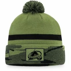 Men's Fanatics Branded Camo Colorado Avalanche Military Appreciation Cuffed Knit Hat With Pom