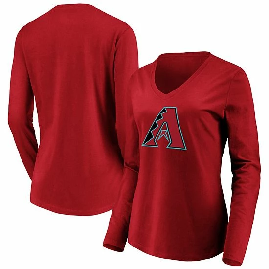 Women's Fanatics Branded Red Arizona Diamondbacks Official Logo Long Sleeve V-Neck T-Shirt Women's Fanatics Branded Red Arizona Diamondbacks Official Logo Long Sleeve V-Neck T-Shirt -Metaverse shop unnamed file 12349