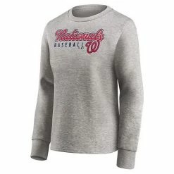 Women's Fanatics Branded Heathered Gray Washington Nationals Crew Pullover Sweater -Metaverse shop unnamed file 12412